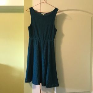 Blue lace mini dress